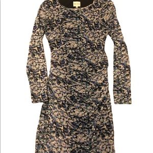 Worn once! Beautiful ruched Reiss midi dress, can also fit for maternity. EUC